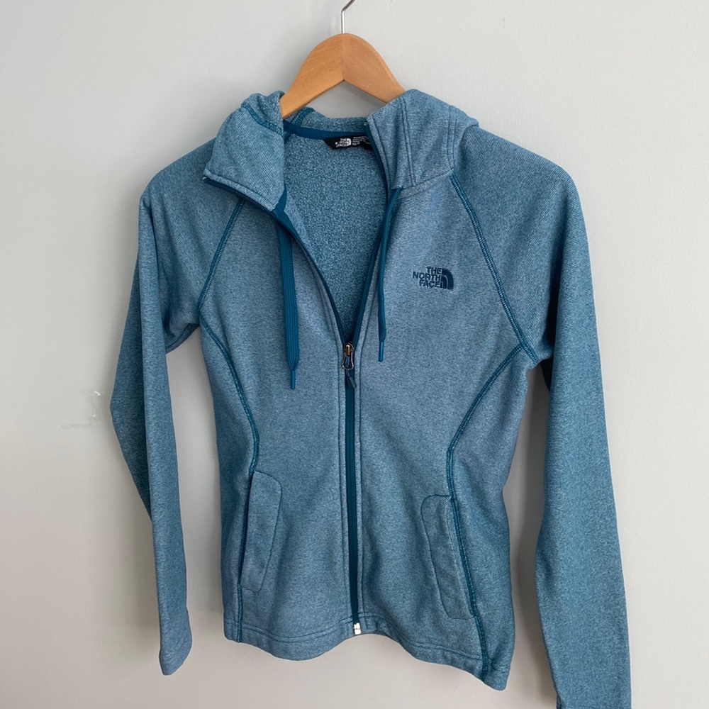 North face zippered blue hoodie. Size XS women’s.